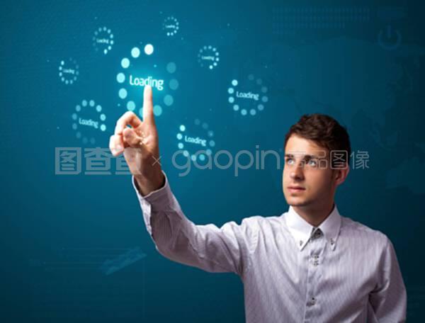 数字技术 现代商人的简单启动按钮